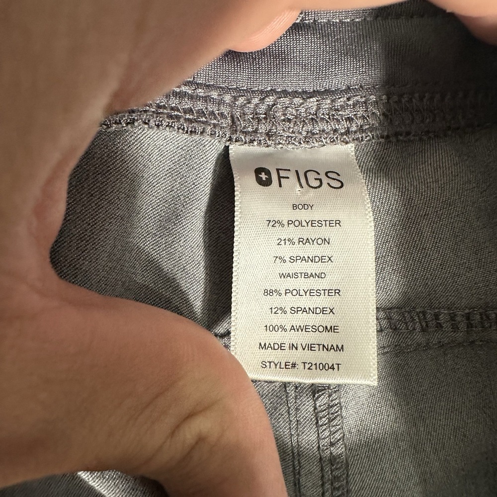 FIGS Kade Cargo Scrub Pants Heather Graphite Gray Teal Drawstring XXL/T - Picture 8 of 13
